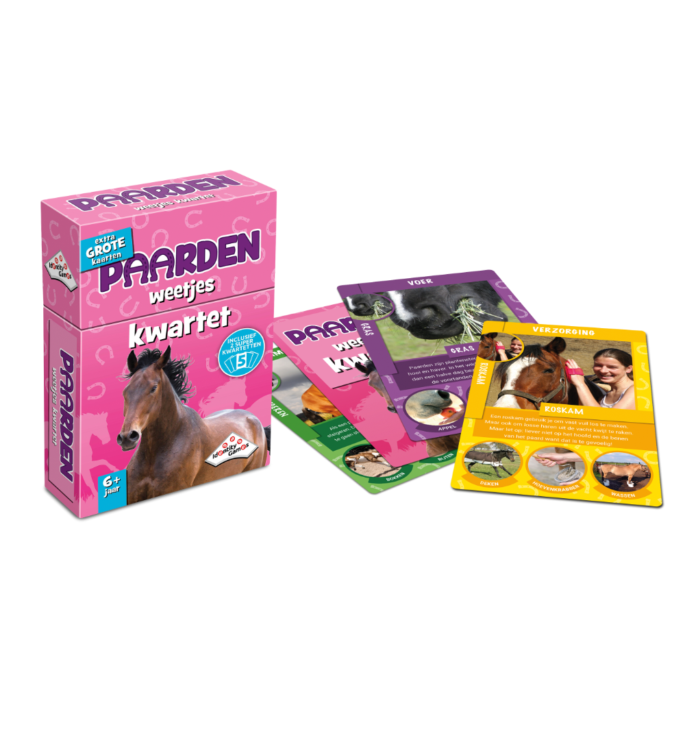 Boîte et cartes du jeu de familles Identity Games Chevaux