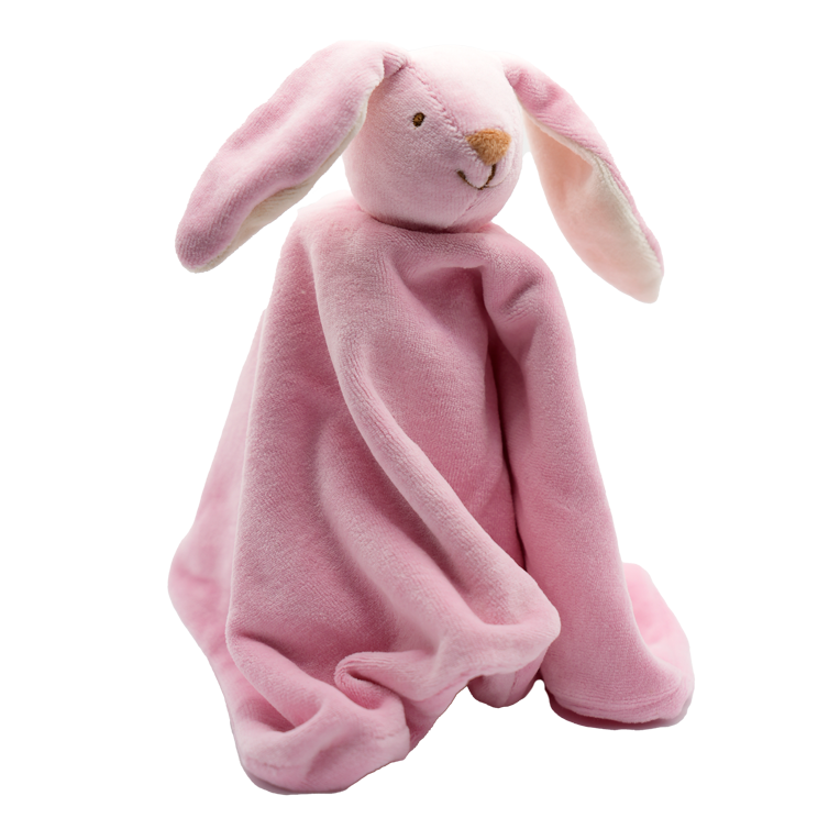 Cute by Felix knuffeldoekje Peter het roze konijn, vooraanzicht