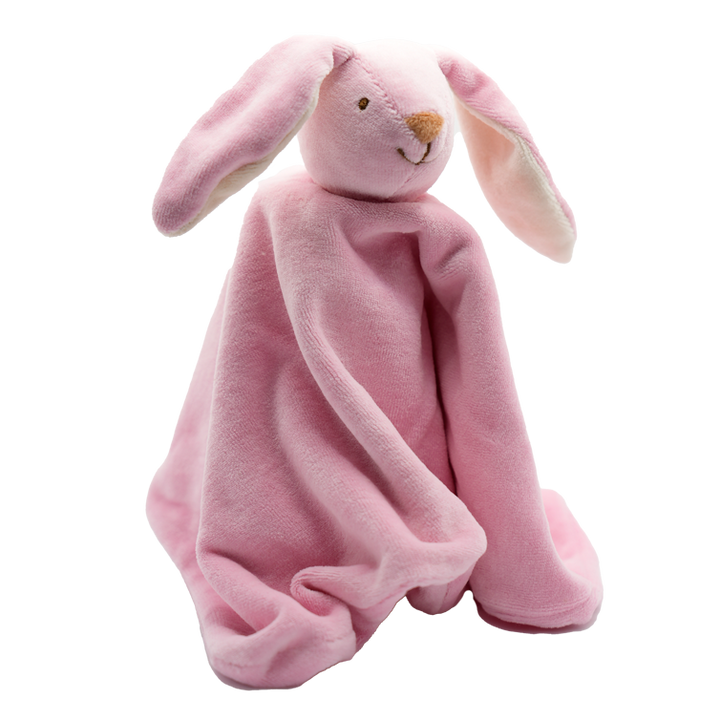 Cute by Felix knuffeldoekje Peter het roze konijn, vooraanzicht