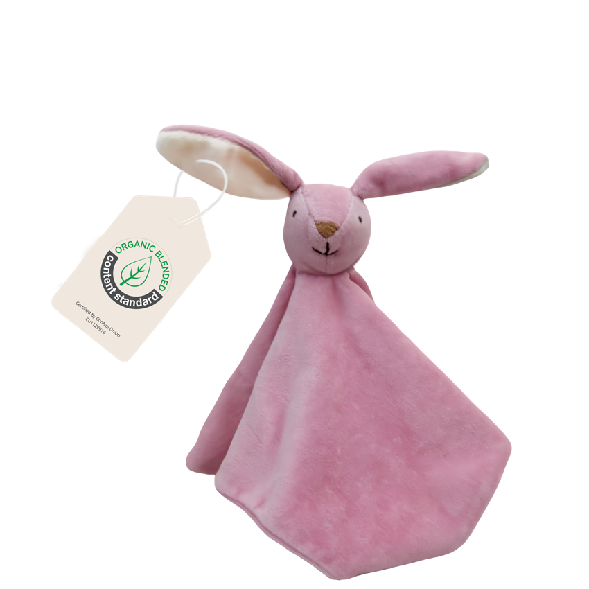 Cute by Felix knuffeldoekje Peter het roze konijn met biologisch katoen