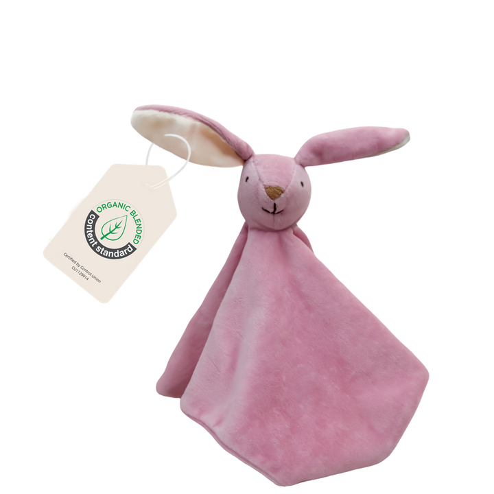 Cute by Felix knuffeldoekje Peter het roze konijn met biologisch katoen