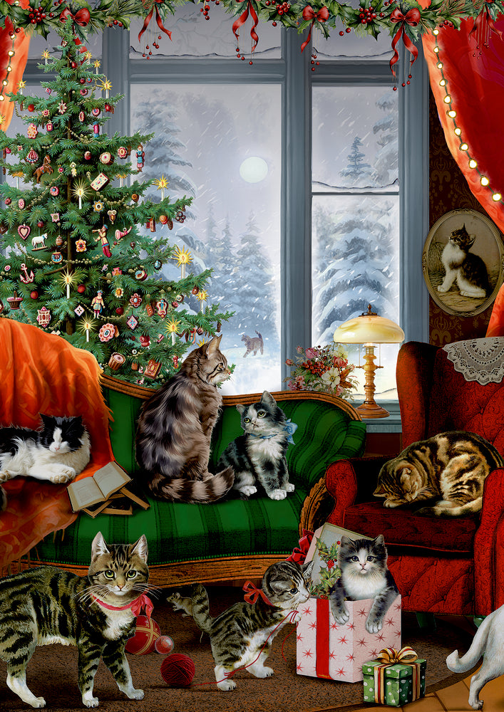 A4-adventskalender | Katten bij het raam