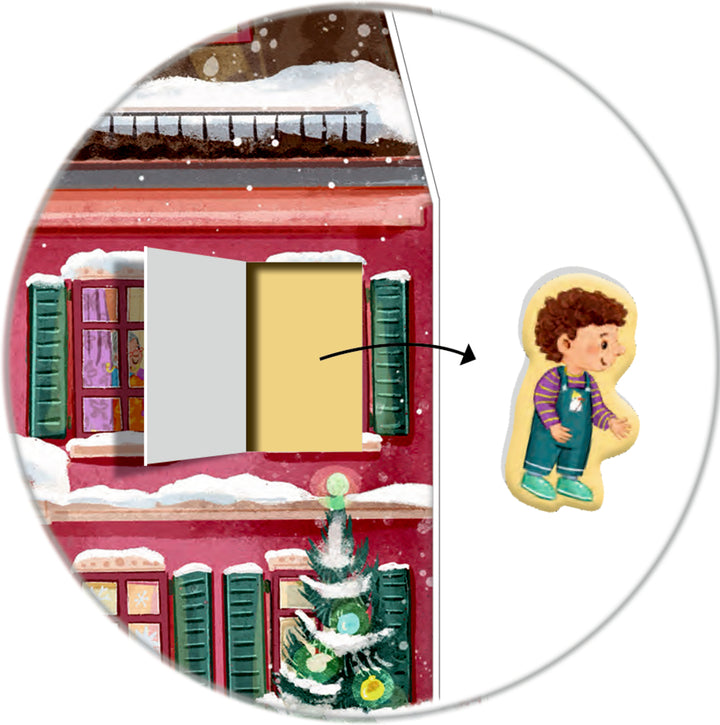 Open deurtje met magnetisch kinderfiguurtje