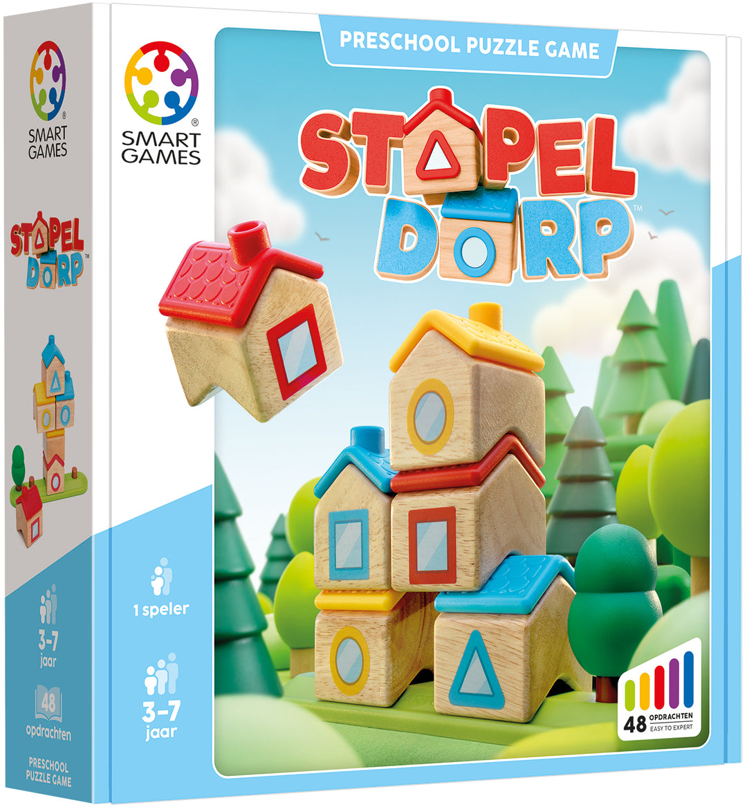 Dutch packaging of Smartgames Stapel Dorp