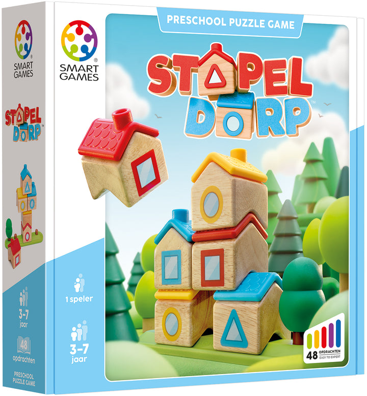 Dutch packaging of Smartgames Stapel Dorp