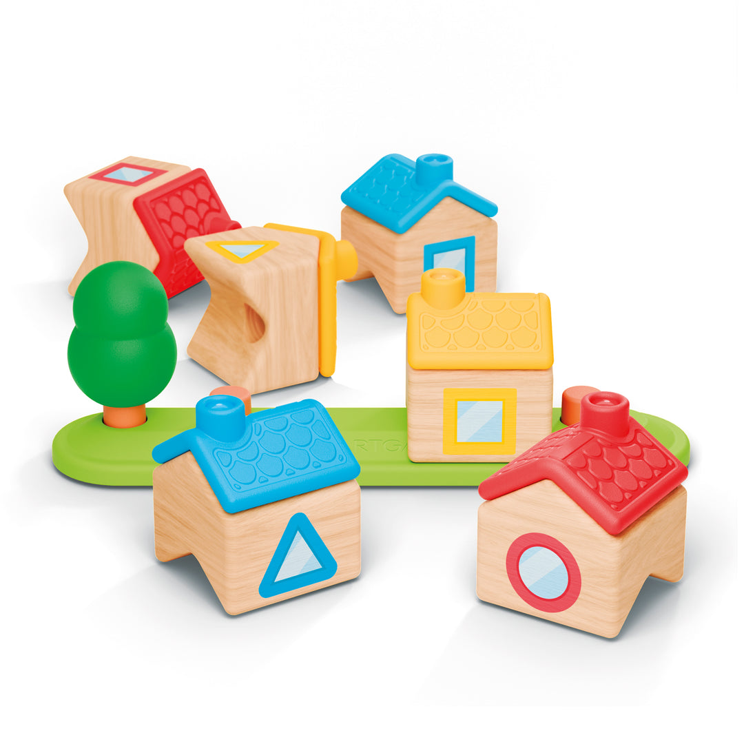 Loose wooden house blocks from Stapel Dorp