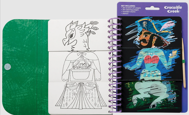 Crocodile Creek | Mix &amp; Match Scratch Art Coloring Flip Book - Fairytale Magic