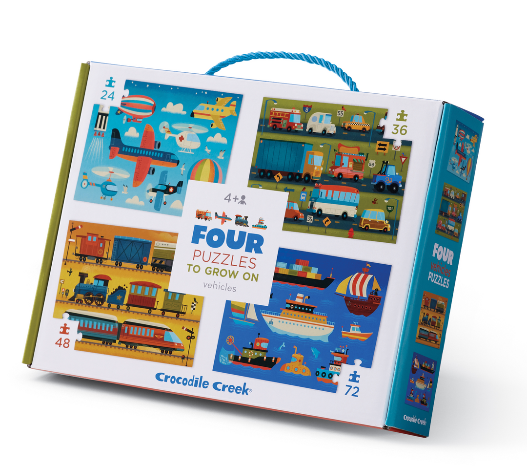 Crocodile Creek | Puzzle | Four Puzzles | Vehicles | 4+