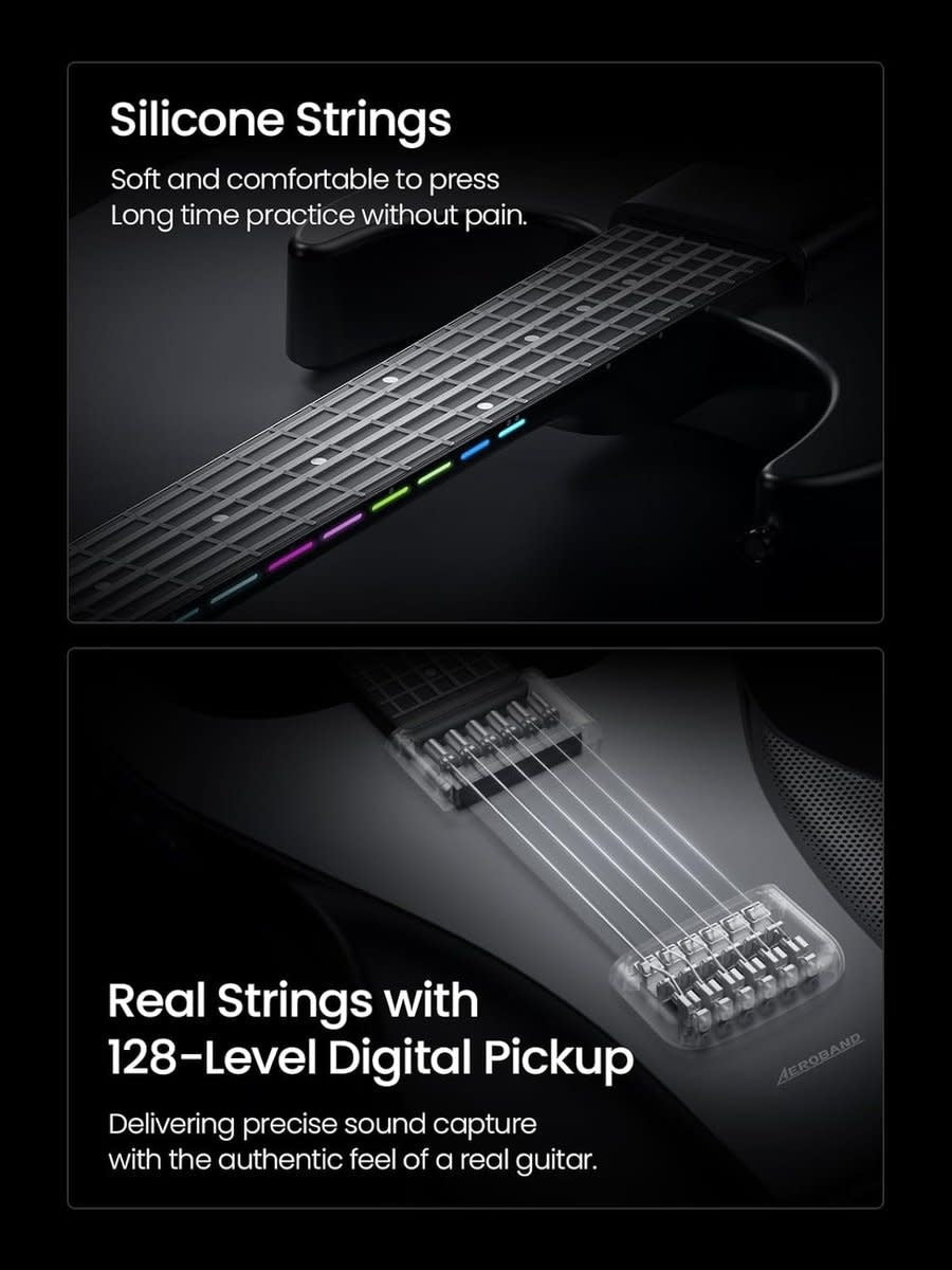 AeroBand Smart Gitaar – Ingebouwde Speaker - Bluetooth Elektronische Gitaar met Case, Strap &amp; Mic – Muziekinstrument Set - 8 - 108 - Kleine Eland