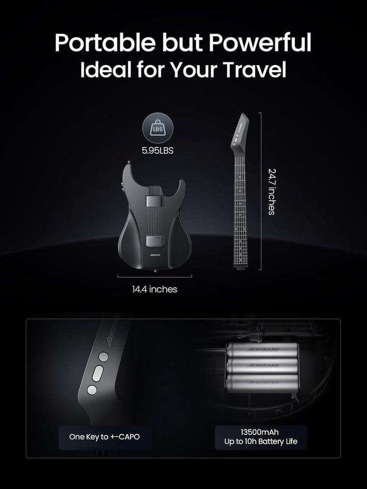 AeroBand Smart Gitaar – Ingebouwde Speaker - Bluetooth Elektronische Gitaar met Case, Strap &amp; Mic – Muziekinstrument Set - 8 - 108 - Kleine Eland