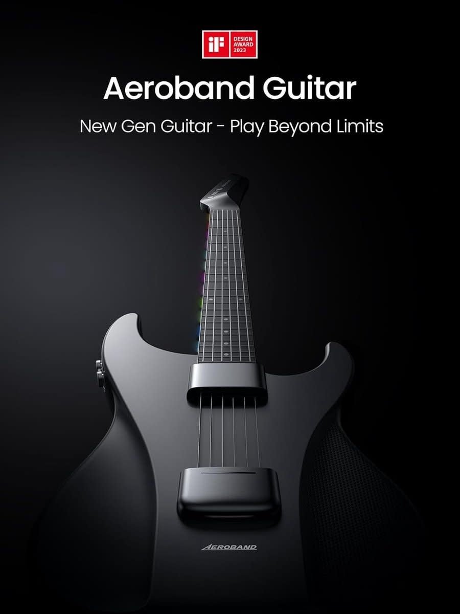 AeroBand Smart Gitaar – Ingebouwde Speaker - Bluetooth Elektronische Gitaar met Case, Strap &amp; Mic – Muziekinstrument Set - 8 - 108 - Kleine Eland