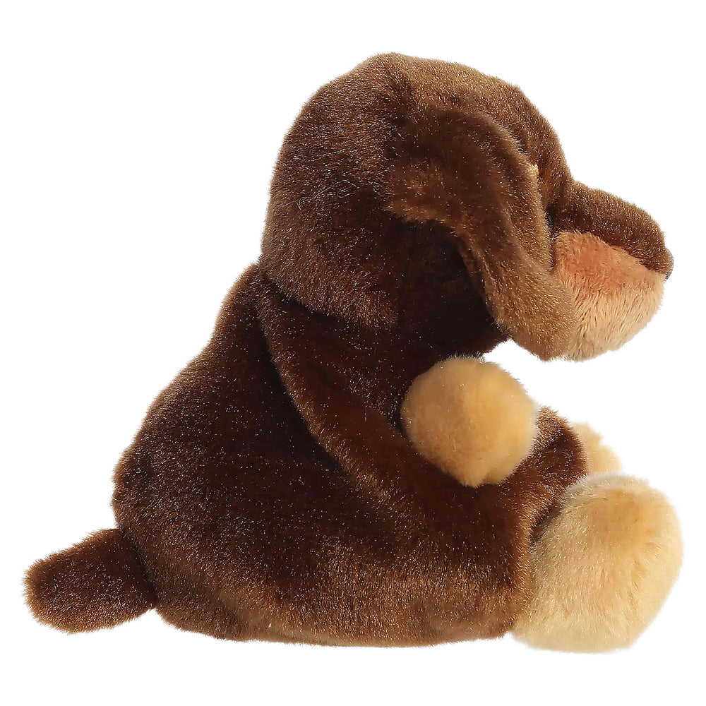 Aurora Palm Pals Houdini Teckel knuffel 13 cm – zijaanzicht