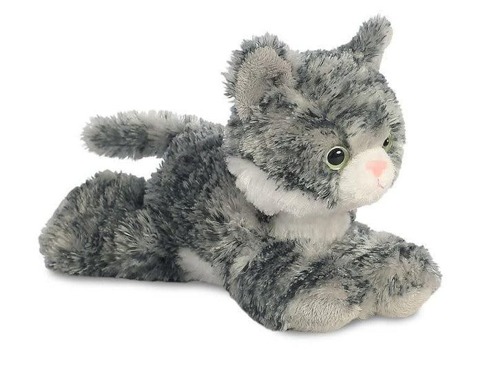 Aurora | Mini Flopsie | Lily Grijze Kat | 20,5 cm | 0+ - Kleine Eland