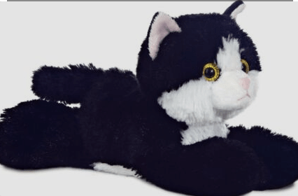 Aurora Mini Flopsie Maynard zwart-witte kat knuffel 20,5 cm – ander aanzicht