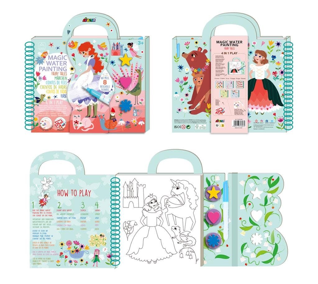 Avenir | Magic Water Painting | 4 in 1 Play | Fairy Tales | 3+ - Kleine Eland