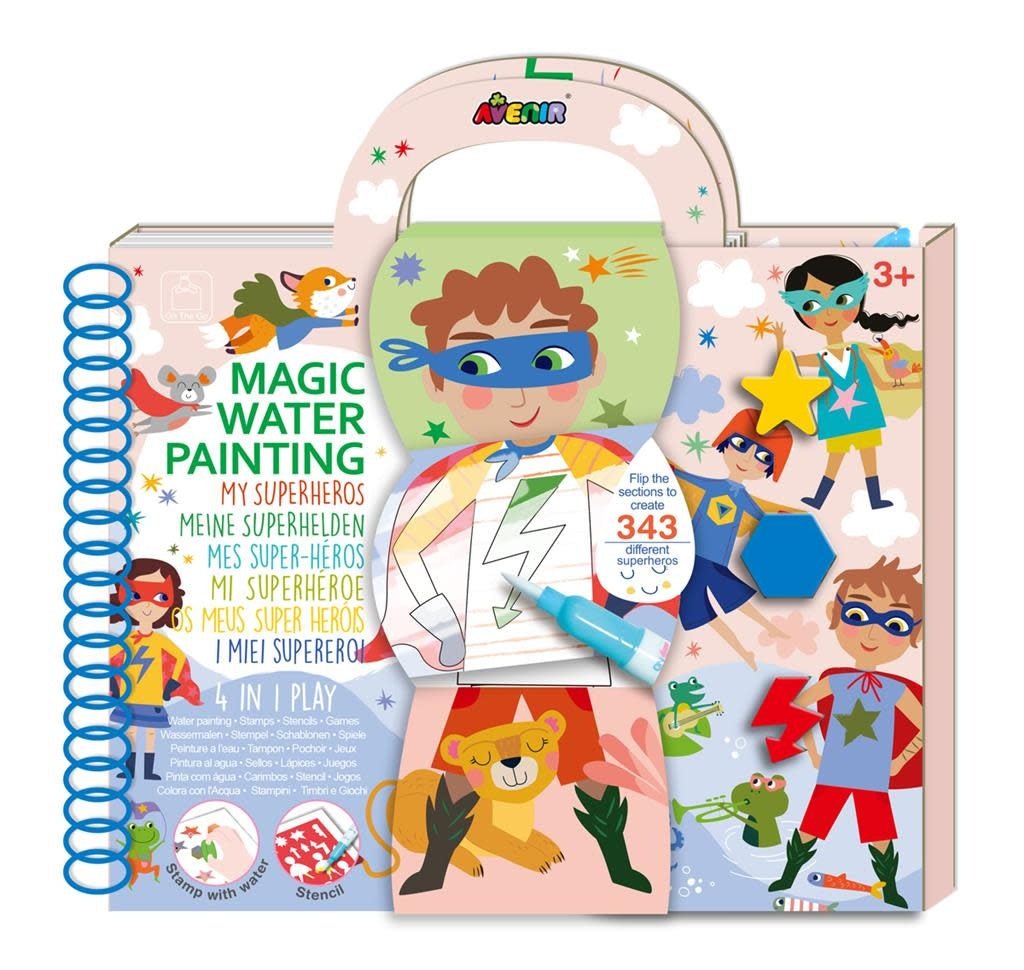 Avenir | Magic Water Painting | 4 in 1 Play | Superheroes | 3+ - Kleine Eland
