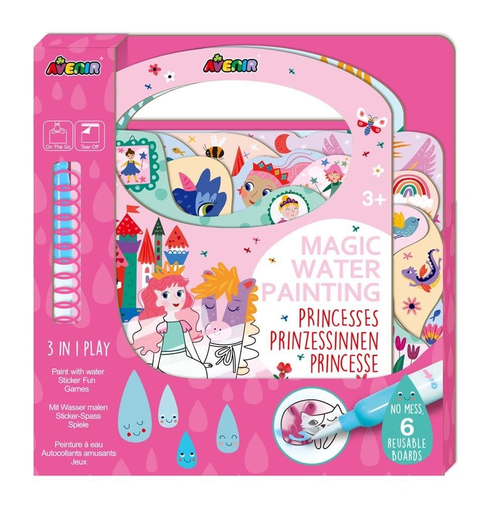 Avenir | Magic Water Painting | Prinses | inclusief 39 Afneembare Stickers | 3+ - Kleine Eland
