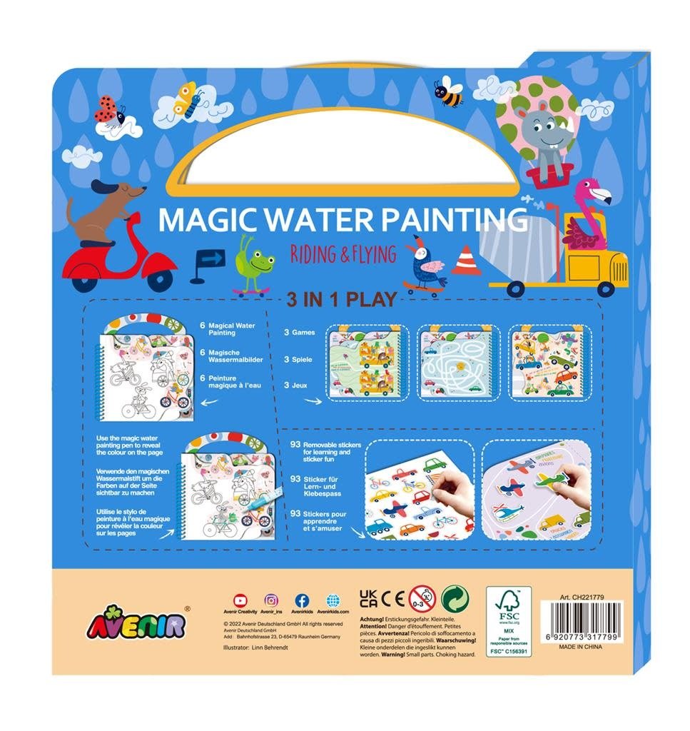 Avenir | Magic Water Painting | Riding & Flying | inclusief 93 Afneembare Stickers | 3+ - Kleine Eland