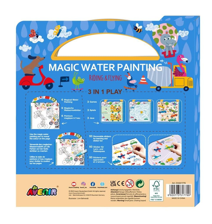 Avenir | Magic Water Painting | Riding &amp; Flying | inclusief 93 Afneembare Stickers | 3+ - Kleine Eland