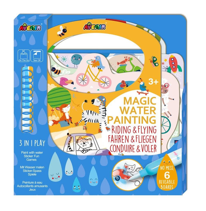 Avenir | Magic Water Painting | Riding &amp; Flying | inclusief 93 Afneembare Stickers | 3+ - Kleine Eland