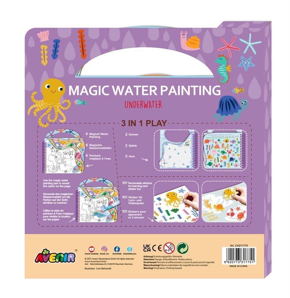 Avenir | Magic Water Painting | Under Water | inclusief 110 Afneembare Stickers | 3+ - Kleine Eland