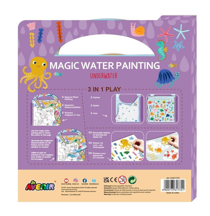Avenir | Magic Water Painting | Under Water | inclusief 110 Afneembare Stickers | 3+ - Kleine Eland