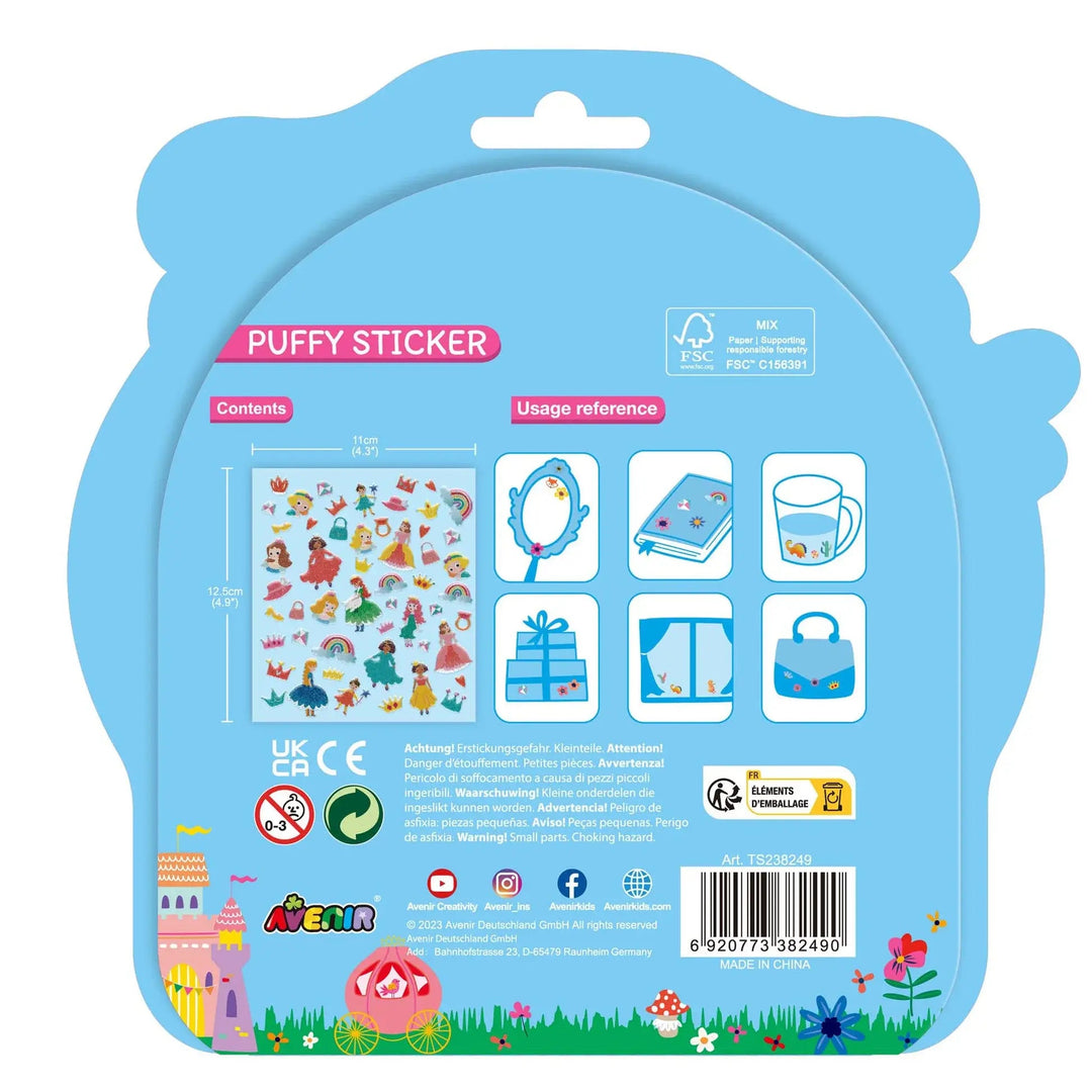 Avenir | Puffy Stickers | Princess | 50 pieces | 3+ - Kleine Eland