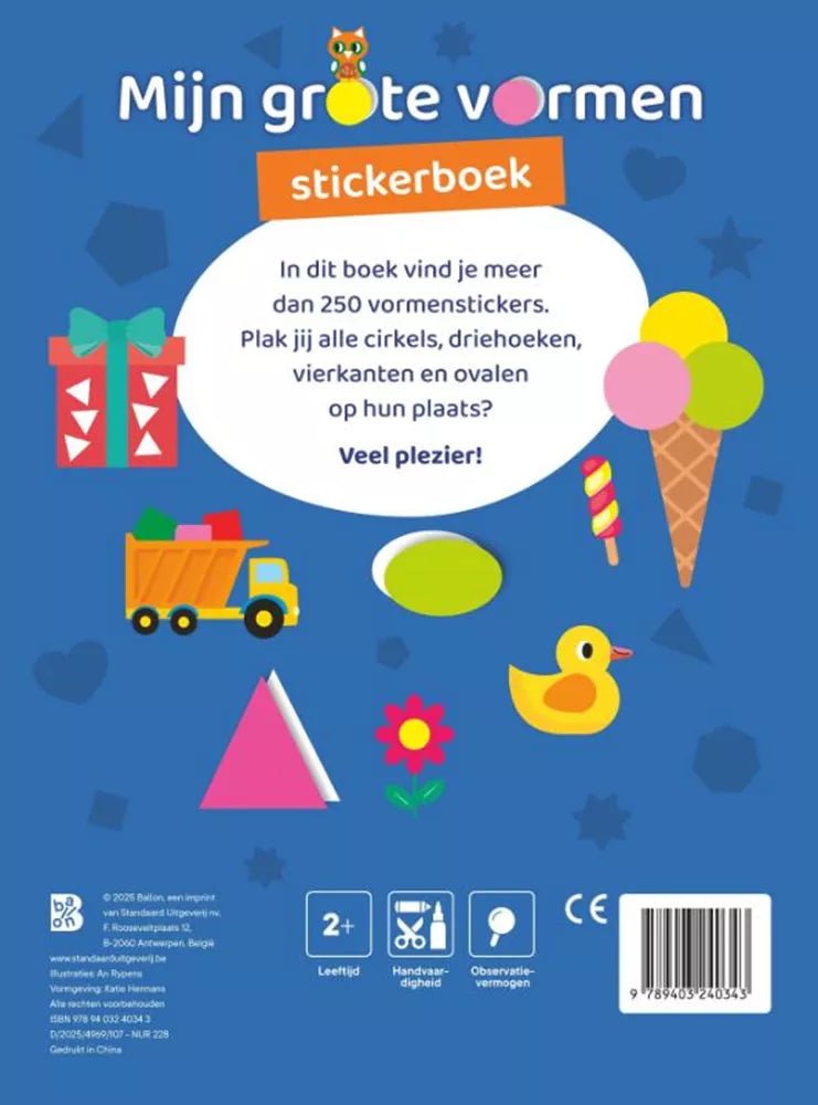 Ballon Kids | Mijn grote vormenstickerboek 2+ - Kleine Eland