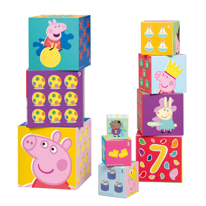 Bambolino | Stapelkubus | Peppa Pig | 10 delig | +18 mnd - Kleine Eland