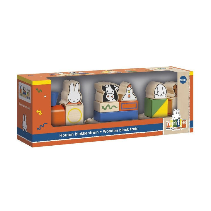 Bambolino Toys | Nijntje | Houten Blokkentrein | 17 delig | 34,5 cm | 1+ - Kleine Eland