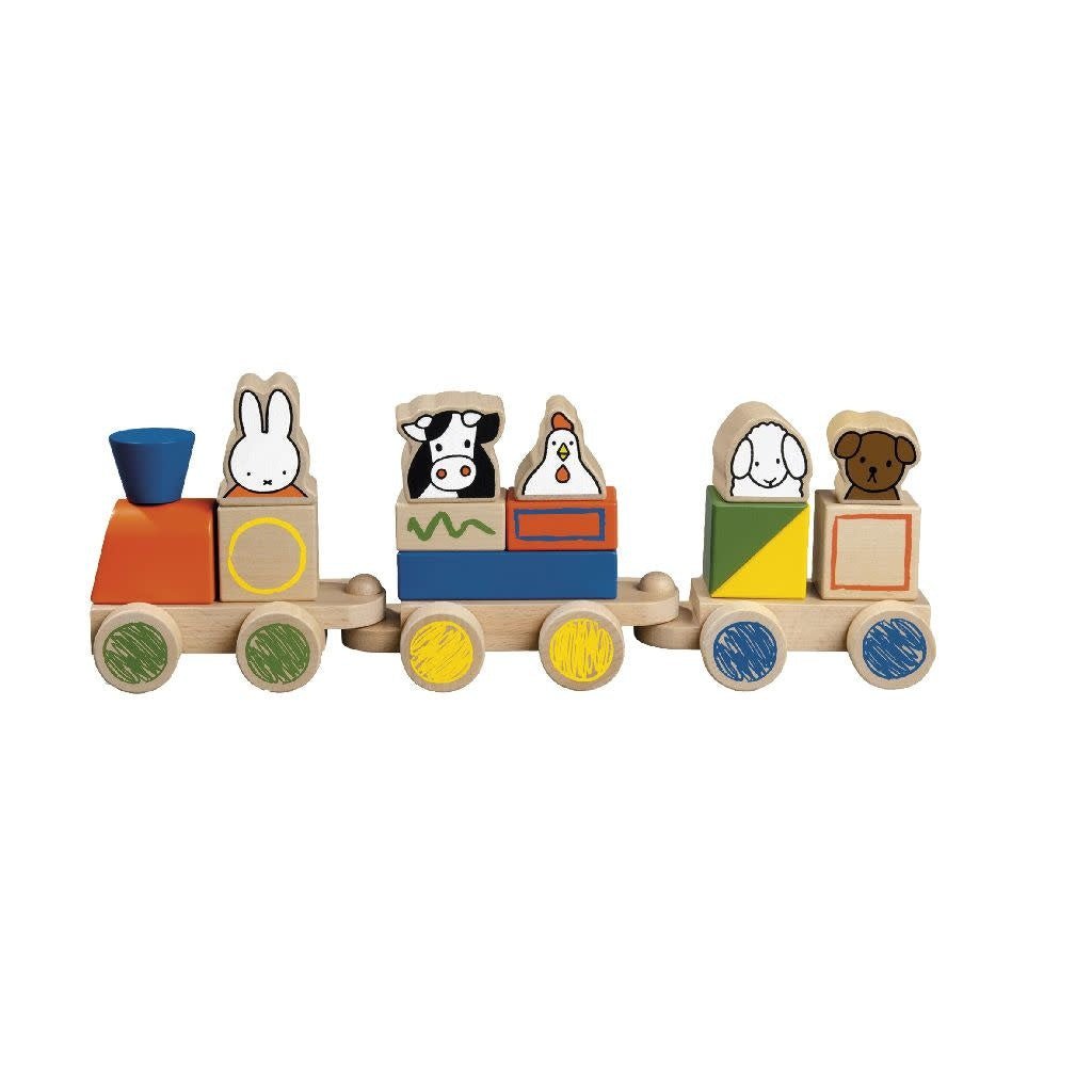 Bambolino Toys | Nijntje | Houten Blokkentrein | 17 delig | 34,5 cm | 1+ - Kleine Eland