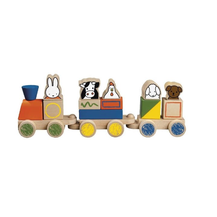 Bambolino Toys | Nijntje | Houten Blokkentrein | 17 delig | 34,5 cm | 1+ - Kleine Eland