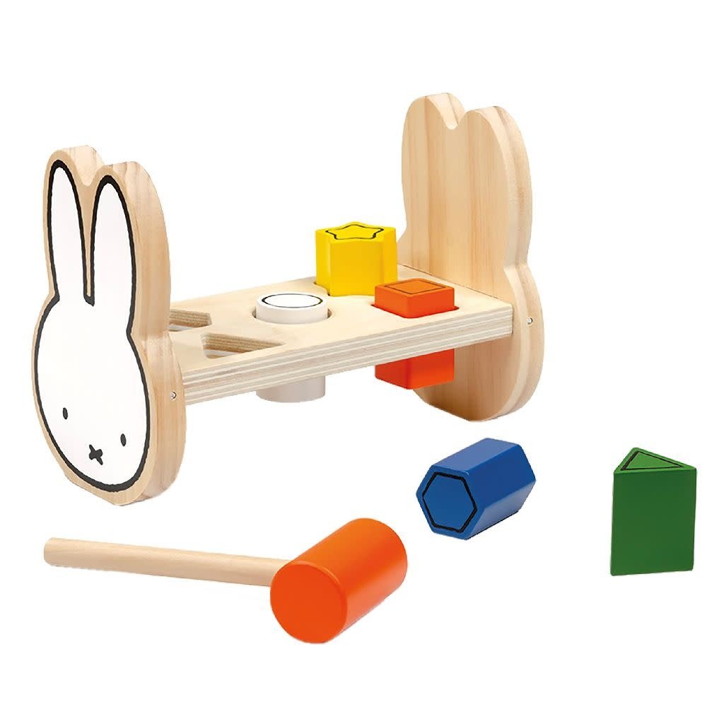 Bambolino Toys | Nijntje | Houten Hamerbank | 22 cm | 7 delig | 1+ - Kleine Eland