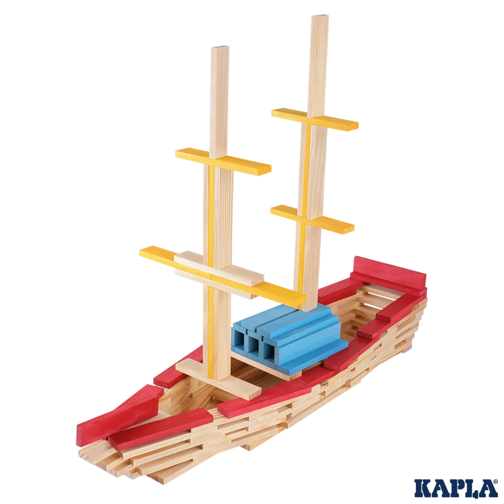 KAPLA | 200 pieces | Box Summer | 140 Natural + 60 Coloured Planks