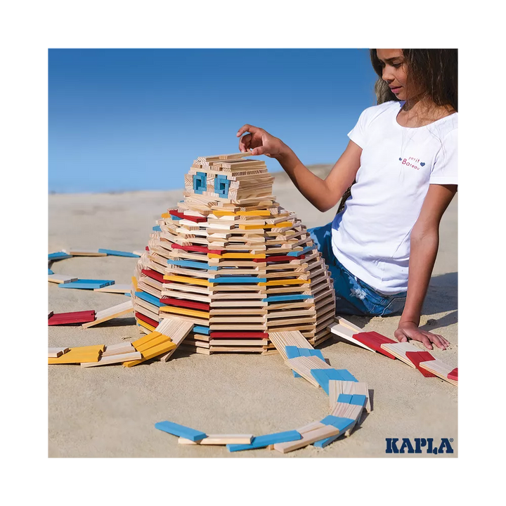 KAPLA | 200 pieces | Box Summer | 140 Natural + 60 Coloured Planks