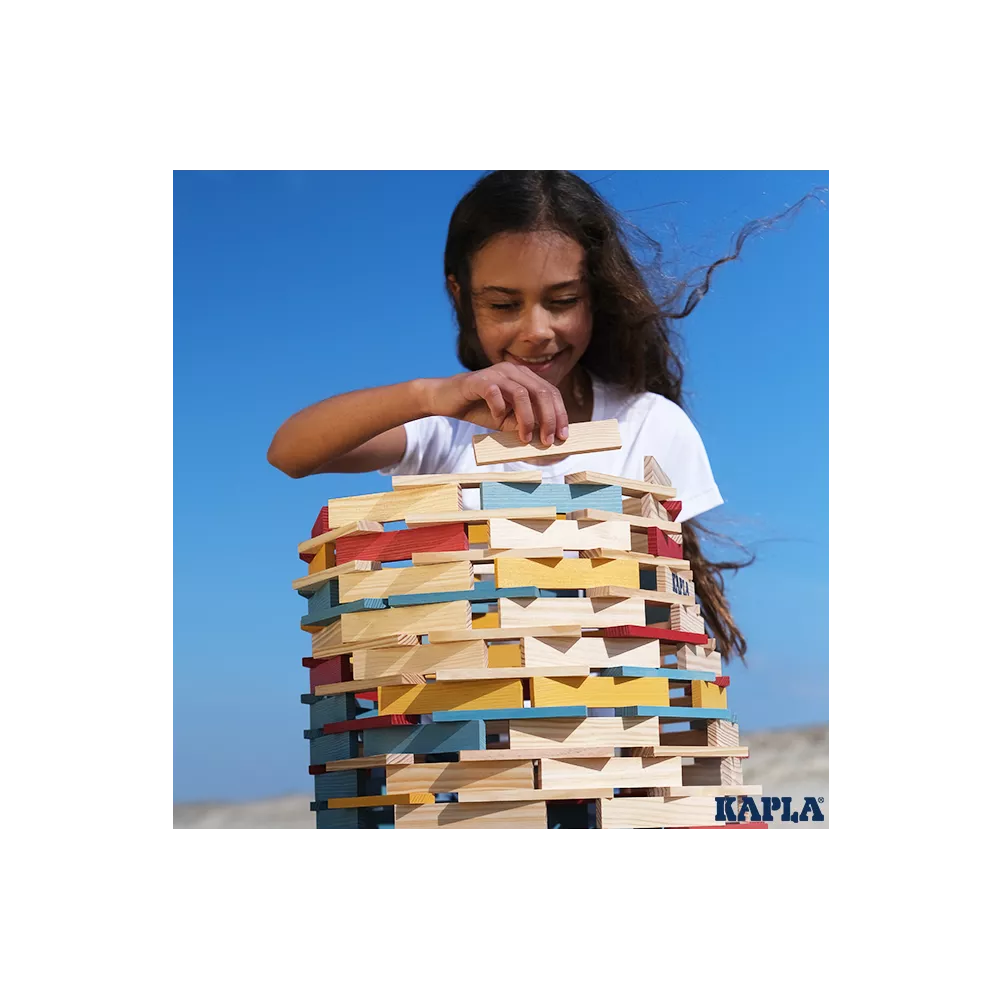 KAPLA | 200 pieces | Box Summer | 140 Natural + 60 Coloured Planks