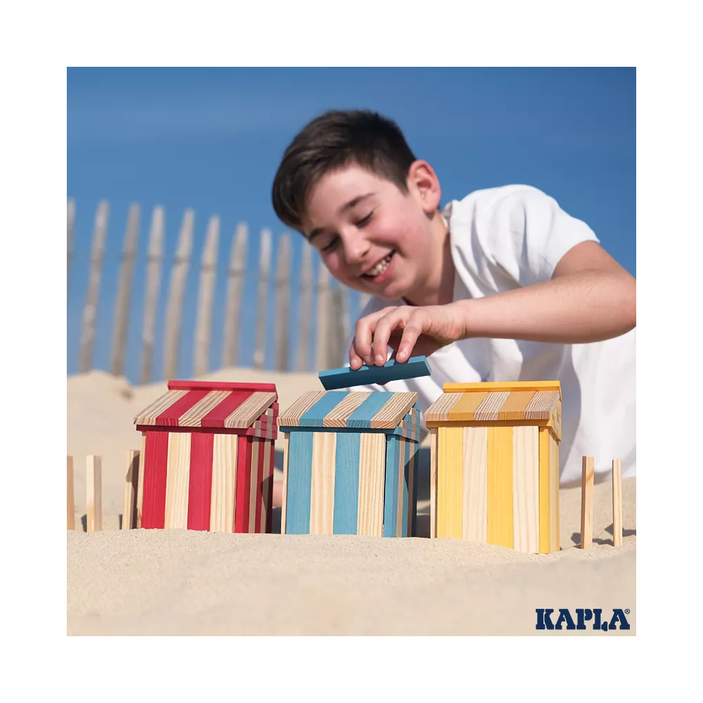KAPLA | 200 pieces | Box Summer | 140 Natural + 60 Coloured Planks