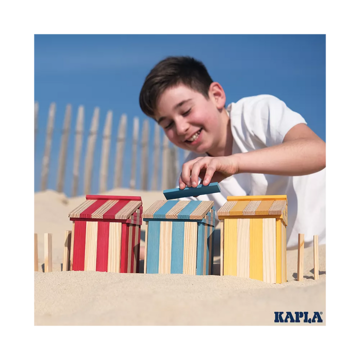 KAPLA | 200 pieces | Box Summer | 140 Natural + 60 Coloured Planks