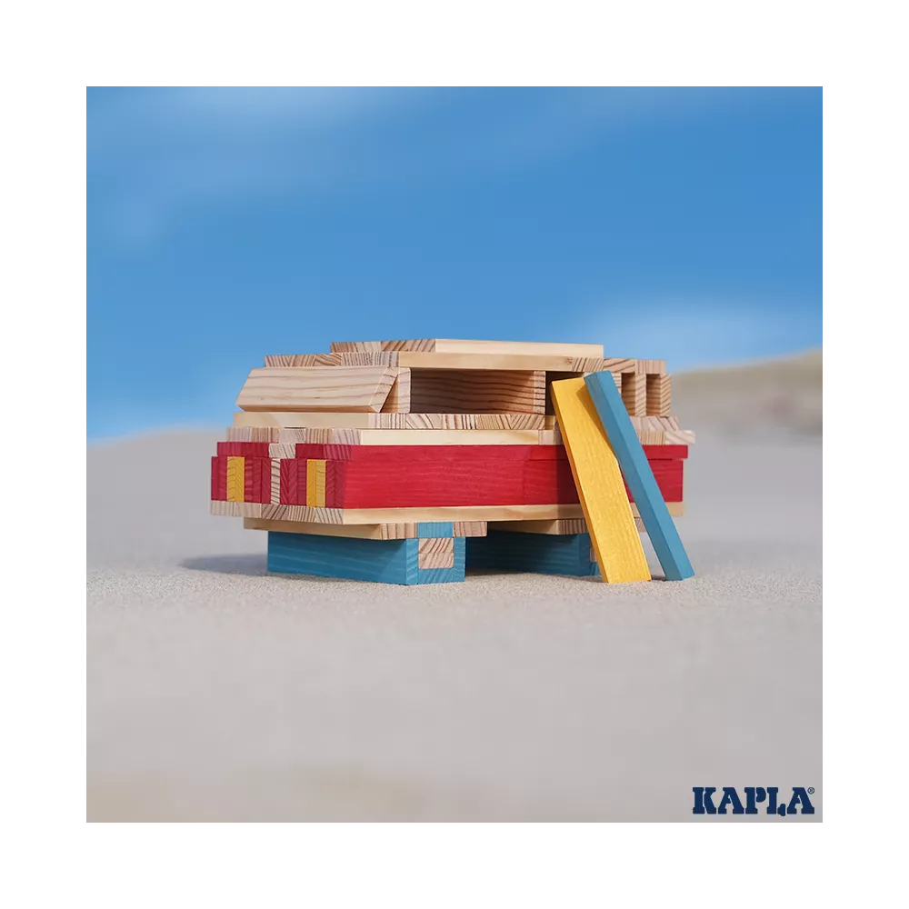 KAPLA | 200 pieces | Box Summer | 140 Natural + 60 Coloured Planks