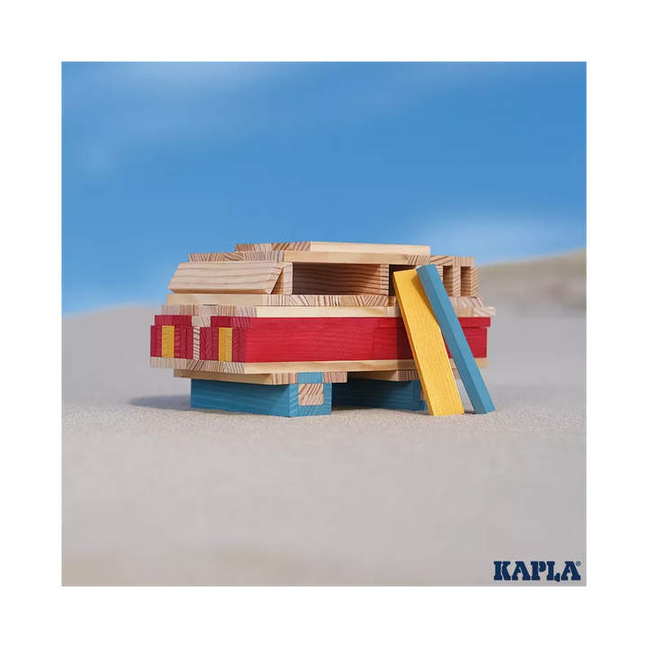 KAPLA | 200 pieces | Box Summer | 140 Natural + 60 Coloured Planks