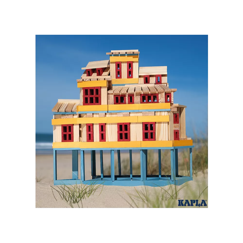 KAPLA | 200 pieces | Box Summer | 140 Natural + 60 Coloured Planks