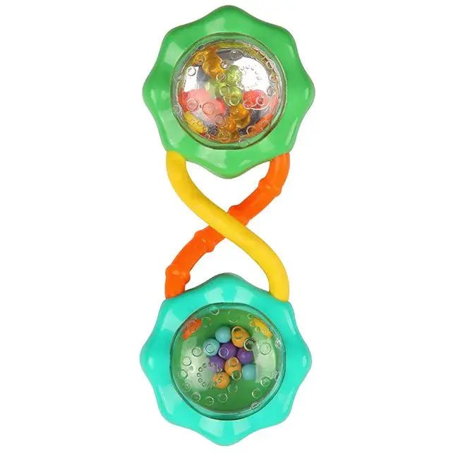Bright Starts | Rattle &amp; Shake | Barbell Toy | Green | 14 cm | 0+ - Kleine Eland