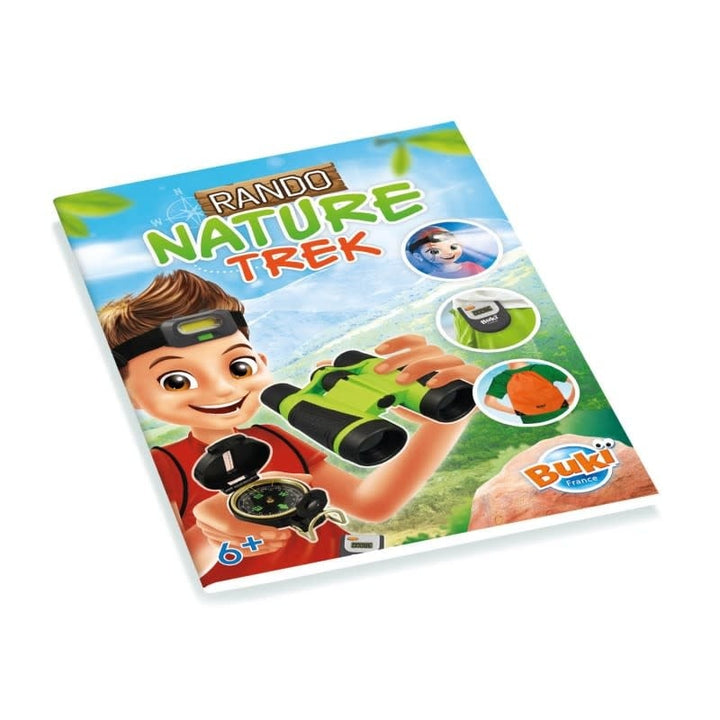 Buki | Nature Trek | Verrekijker (vergroot 5 x) , stappenteller, hoofdlamp, kompas, rugzak | 6+ - Kleine Eland
