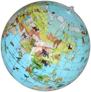 Caly Toys | Opblaasbare wereldbol | Dieren | 30 cm | 3+ - Kleine Eland
