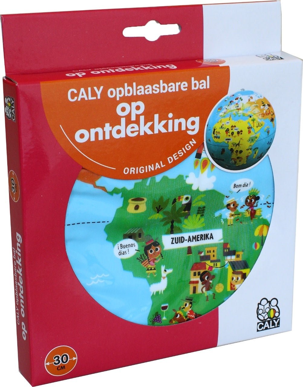 Caly Toys | Opblaasbare wereldbol | Op ontdekking! | 30 cm | 3+ - Kleine Eland