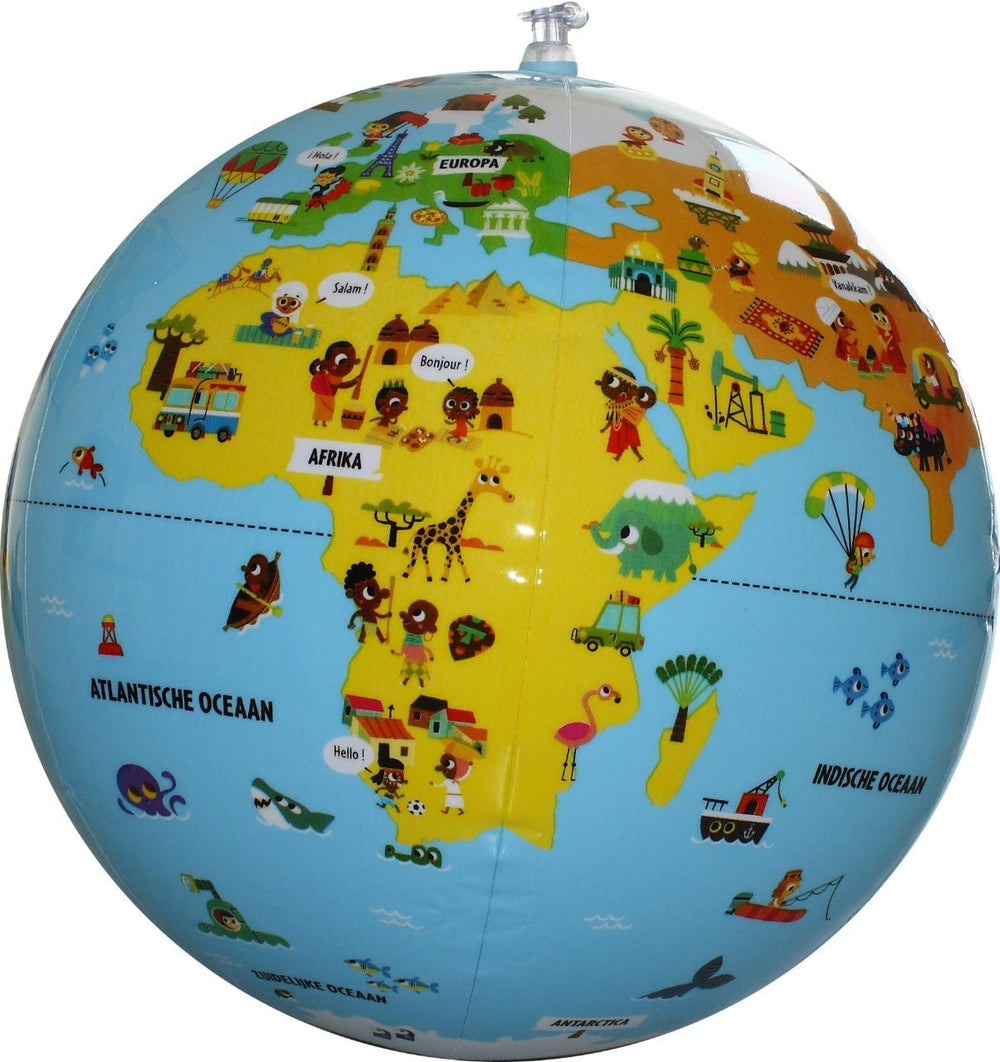 Caly Toys | Opblaasbare wereldbol | Op ontdekking! | 30 cm | 3+ - Kleine Eland