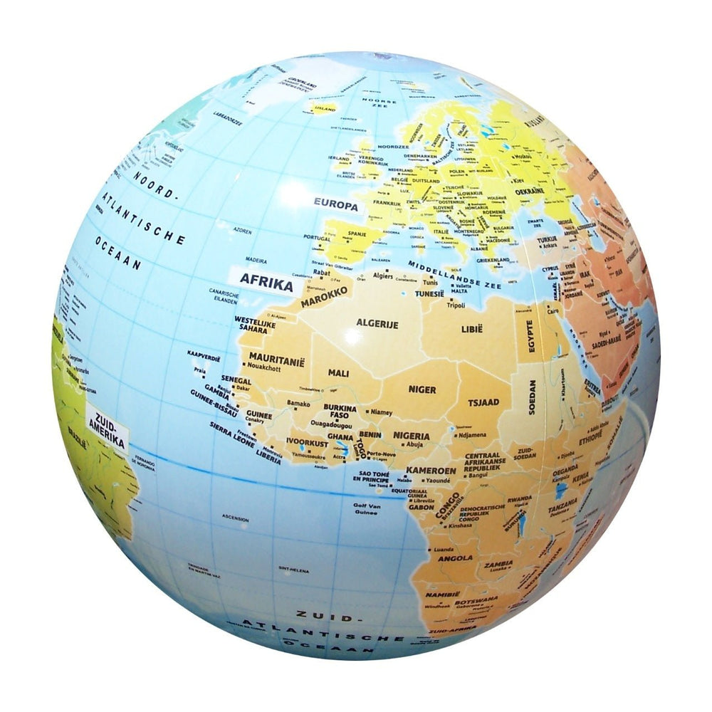 Caly Toys | Opblaasbare wereldbol | Wereld politiek | 42 cm | 3+ - Kleine Eland