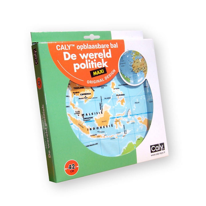 Caly Toys | Opblaasbare wereldbol | Wereld politiek | 42 cm | 3+ - Kleine Eland