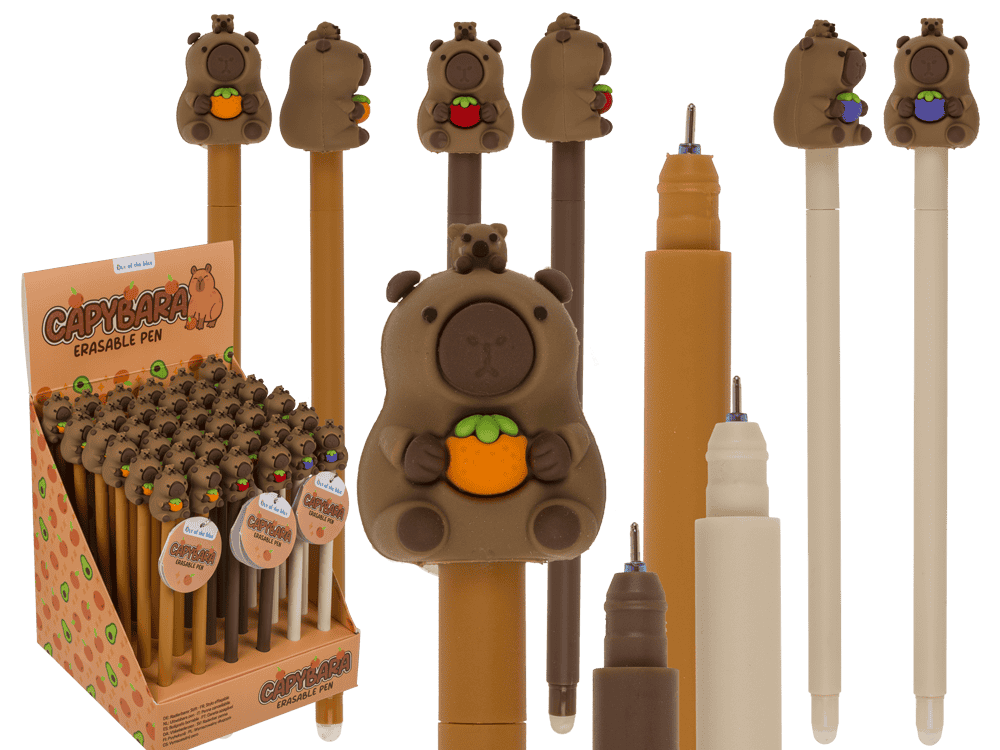 Übersicht über drei Capybara-Stifte und Verkaufsdisplay; Lieferung einzeln