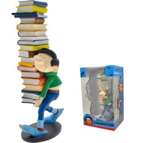 Collecttoys | Kunstharsfiguur | Guust Flater | met stapel Boeken | 25 cm - Kleine Eland